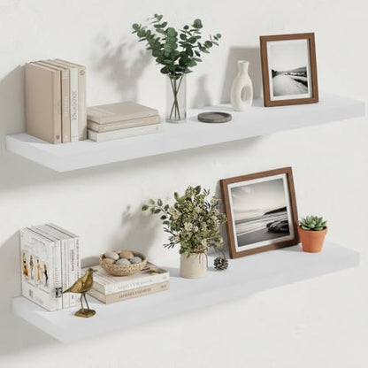 Vivelove 10 Inch Deep Floating Shelves 30x10” Set of 2, White - color: White, size: 30”wx10.2”dx1.5”h