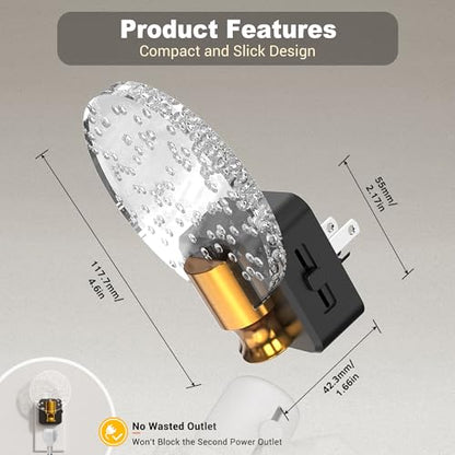 JandCase Night Light, Dimmable Night Lights Plug into Wall 2 Pack - color: Round-Soft White