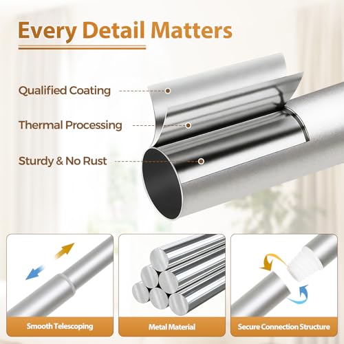 TONIAL Silver Curtain Rods for Windows 2 Pack, 32 to 58 Inch, Drapery Rod - color: Silver, size: 32-58"(2 Pack)
