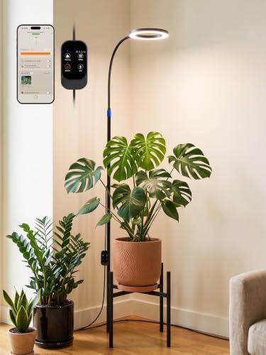 Smart Grow Light for Indoor Plants, 24W LED Plant Light with Plant Stand