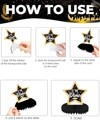 9Pcs Graduation Centerpieces for Tables 2026, Graduation Table Decorations - style: Black Graduation