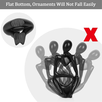Sandstone Resin Thinker Statue Style Abstract Sculpture, Black, Right - color: Small Black, size: Right 1pc