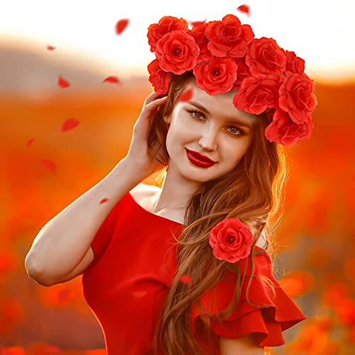 Yunlly 100 Pcs Artificial Flower for Wedding, Red - color: Red