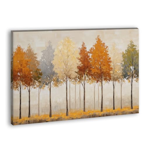 Zeuiwr Fall Framed Wall Decor, Farmhouse Rustic Fall Canvas Wall Art, Vintage Nature Country Autumn Tree Pictures Prints Artwork for Home Bedroom Living Room Decor, 14x11 Inches - color: Hello fall 14x11, size: 14"L x 11"W