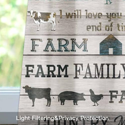 Double Love Farmhouse Valance Curtain, Rod Pocket, Polyester Blend, 1 Panel 54x18, Farmdol4183, Kitchen/Living Room/Bedroom/Bathroom/Window