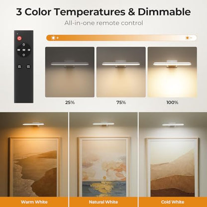 Picture Lights for Wall Rechargeable, Picture Frame Lights, Dartboard light - color: White, size: 1 PACK