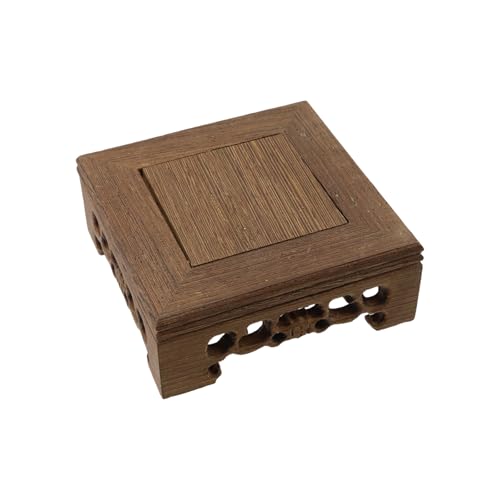 Wooden Display Stand Base Wood Carved Craft Pedestal, 4" x 4" - size: Square, 4" x 4"