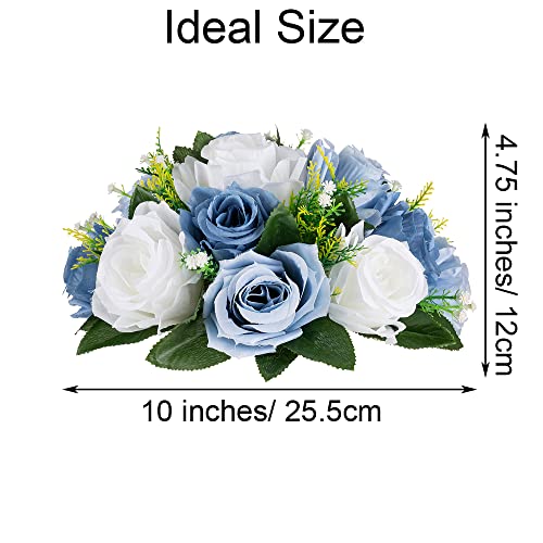 Flower Centerpieces Wedding Tables: Dusty Blue & White, 2 Packs - color: Dusty Blue & White