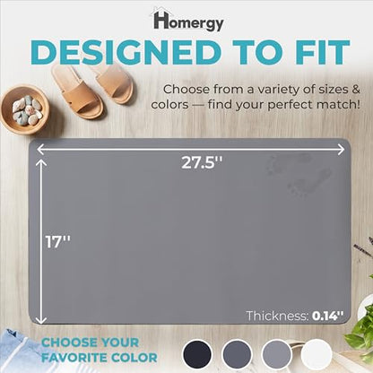 Homergy Bath Mat for Bathroom Non Slip, Quick Dry, 18x28 in, Grey - color: Gray, size: 18" x 28"