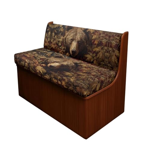 Bear Camo 2 Pack RV Dinette Cushion Covers Stretch American Flag Camper Cushion Slipcover Non-Slip RV Couch Cover Sofa Slipover for Travel Trailer Couch - color: Bear Camo American Flag