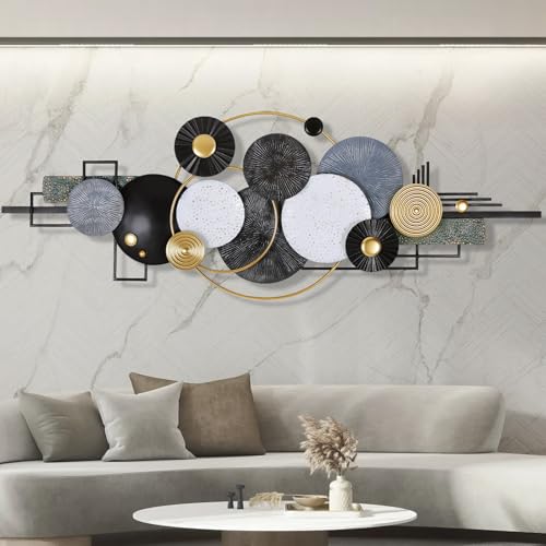Lucky Monet Large Metal Wall Art, Metal Wall Decor for Living Room, 59.1" x 21.3" 3D Modern Abstract Wall Sculpture Accent Hanging Artwork Decorations for Bedroom Dining Room Entryway Home & Office - color: Style 5