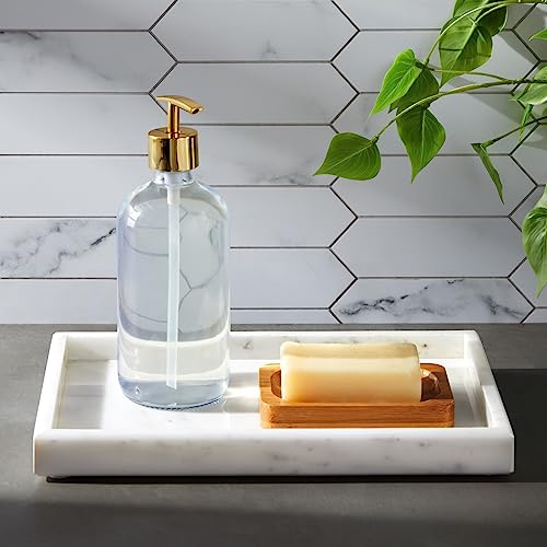 Juvale Large Marble Vanity Tray - Jewelry & Cosmetic Organizer with Drawer Organizer - Bathroom Display with Soap Tray - Home Accent Piece with Marble Decor - 11.7 x 7.7 x 1.1 in White - size: 11.7" x 7.7" x 1.1"