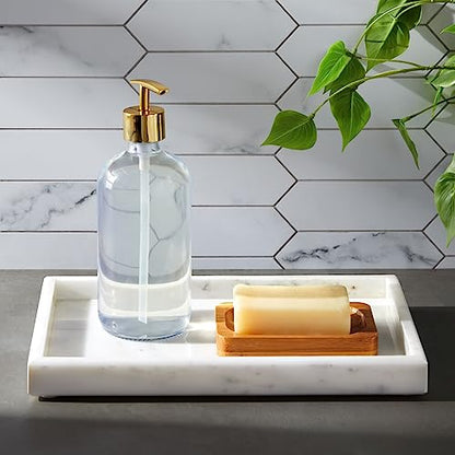 Juvale Large Marble Vanity Tray - Jewelry & Cosmetic Organizer with Drawer Organizer - Bathroom Display with Soap Tray - Home Accent Piece with Marble Decor - 11.7 x 7.7 x 1.1 in White - size: 11.7" x 7.7" x 1.1"