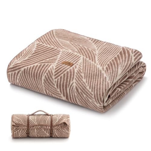 Molithe 100% Wool Blanket, 62" x 48", Warm, Thick, Military, Camping Gear - color: Beige, size: Medium