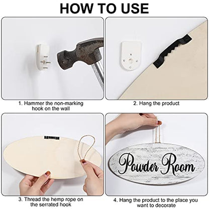 Queekay Powder Room Sign, Wooden Powder Room Decor Hanging Sign - style: Powder Room