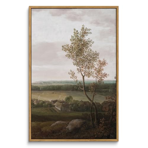 InSimSea Framed Canvas Prints Art Vintage Decor, Rural Scenery Landscape Paintings, Large Prints, Countryside Farmhouse Wall Decorations for Living Room Dining Room Bedroom, 16"x24" - color: View of the Country, size: 24"L x 16"W
