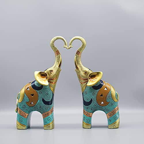Good Luck Elephant Decor for Home, Small Elephant Figurines and Statues (2 Pcs Medium) - size: 9