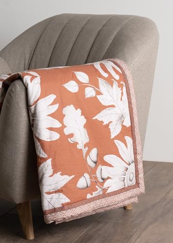 Maison d' Hermine Throw Blanket for Couch Lightweight Soft (50''X60'') - color: 032 - Pretty Autumn - Langoustino, size: 50"x60"
