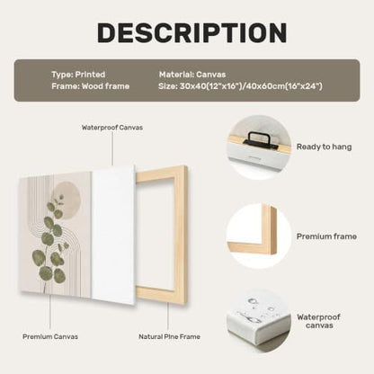 CUQQI Neutral Abstract Wall Art Set, Sage Green Canvas Prints 12x16In - color: Olive Gold, size: 16" H x 12" W x 3Pcs