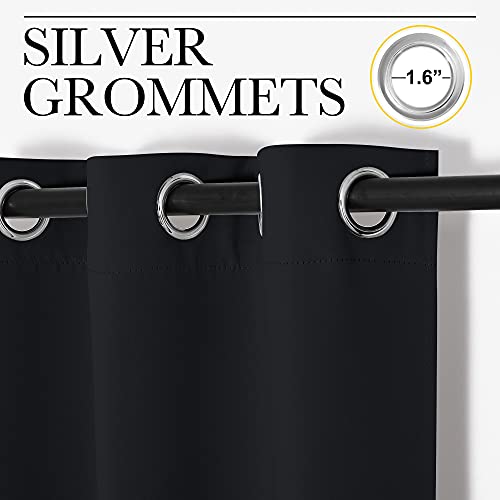 NICETOWN Black Blackout Curtains for Cafe 42" Wide x 48" Long 2 Panels - color: Black, size: 42"W x 48"L (Pack of 2)