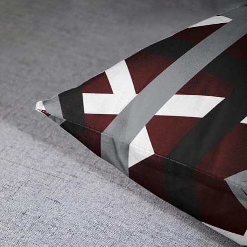 Emvency Throw Pillow Covers Set of 2, 18 x 18 Inch, Striped Retro Burgundy - color: Burgundy Red, size: 18" x 18" (Pack of 2)