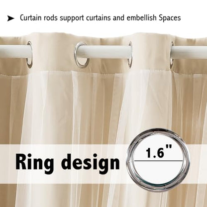indistar Home Blackout Curtains Double Layer Solid Sheer Grommet Top Window Curtain Panel Pair, 35Wx63L,Cream - color: Cream, size: 35"W x 63"L (Pack of 2)