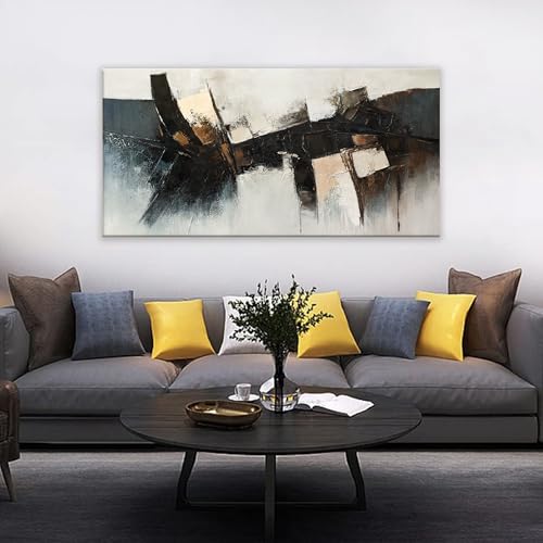 TAIJXAGSG Black Wall Art Abstract Wall Decor Modern Artwork Canvas Prints Picture Canvas Art Wall Decor Modern Abstract Art Bedroom Living Room Office Decoration Ready To Hang 24"X48" - color: grey black white, size: 48"L x 24"W