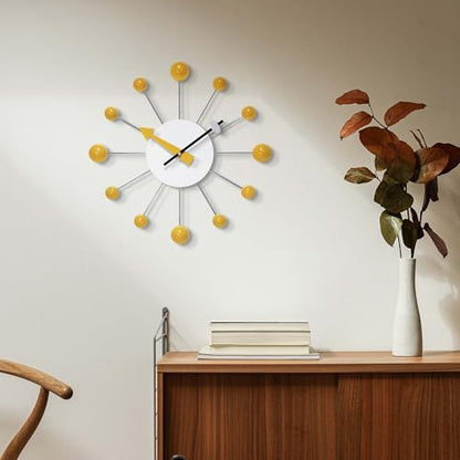 Infinity Instruments LTD. Orb Spoke Starburst Wall Clock, Saffron, 15" - color: Saffron