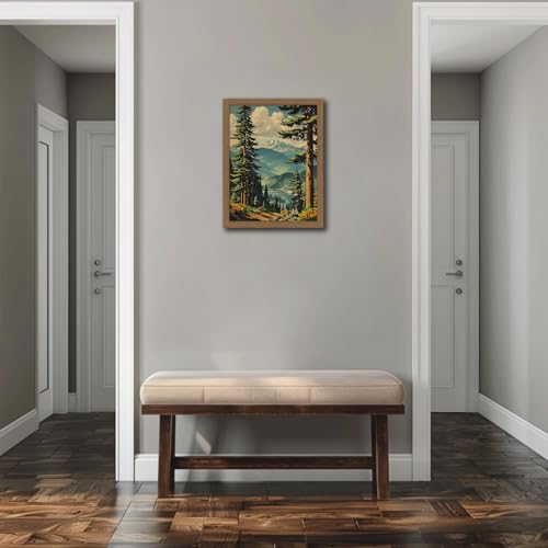 National Park Wall Art Framed, Mountain Forest Landscape Print - color: NationalParkTree, size: 16"L x 24"W