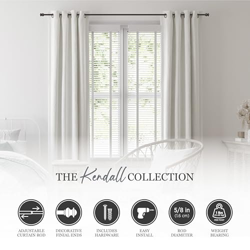 Kenney Kendall Knob Window Curtain Rod, Adjustable 28-48 Inch, Oil Rubbed Bronze - color: Oil Rubbed Bronze, size: 28-48"