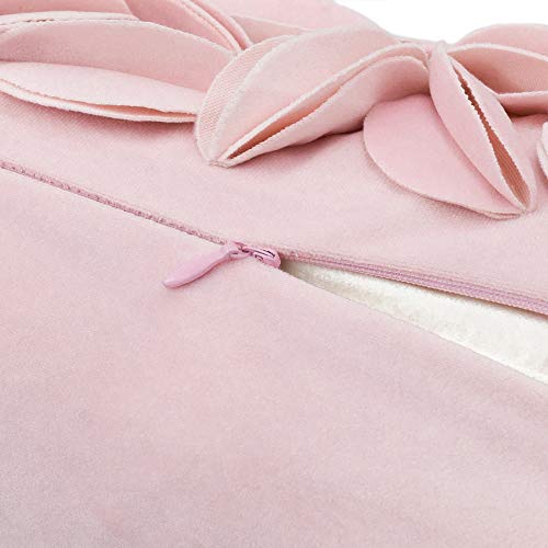 KINGROSE 3D Flower Throw Pillow Cover, 12 X 20 Inches, Velvet, Pink - color: Pink - Velvet