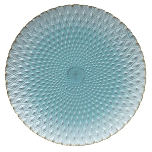 Metal Flower Wall Sculpture Decor, 9.8'' Round Floral Light Blue Art - color: B-Light Blue