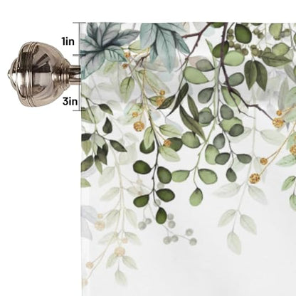 Sage Green Eucalyptus Leaves Valances for Windows 1 Panel, 42x12 in - color: Eucalyptus Leaves-green, size: 42"W x 12"L (Pack of 1)