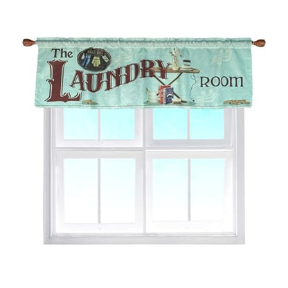 Laundry Room Rod Pocket Valance 58 x 18 Inches - color: Laundry, size: 58"W x 18"L (Pack of 1)