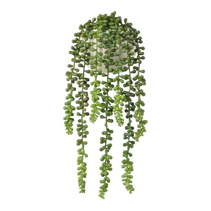 Succulents Plants Artificial, Small String of Pearls with Ceramic Pot Artificial Faux String of Pearls Suitable for Home Garden Decor, Wall Decoration