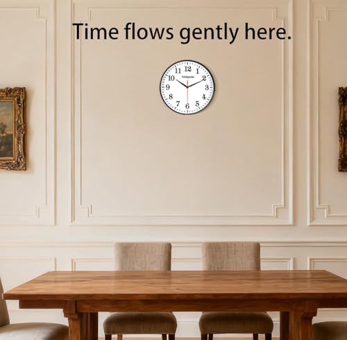 Black Wall Clock, 10 Inch Wall Clocks Battery Operated, Large Number Classic Silent Non Ticking Quartz Analog Decorative Wall Clocks for Living Room Bedroom Kitchen Gym Office School Hotel