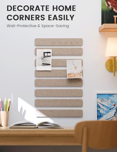 Fluxynara 13" x 2" Felt Wall Panels, Khaki - color: Khaki, size: 8-pack