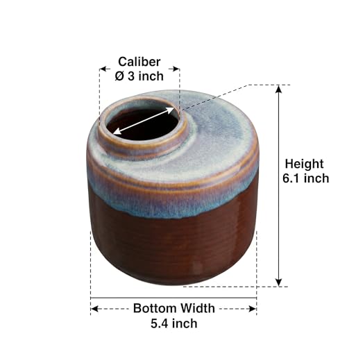 Brown Ceramic Vase, 5 Inch - color: Dark Brown, size: 5 Inch