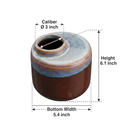 Brown Ceramic Vase, 5 Inch - color: Dark Brown, size: 5 Inch