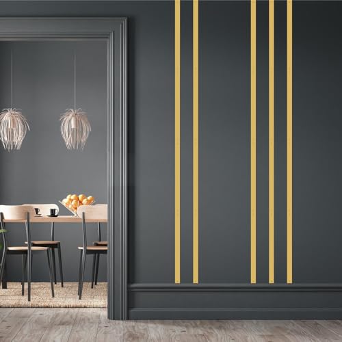 Golden Metal Wall Art Modern Striped Walls Decor Minimalist Line Arts Sign - color: Metal Gold