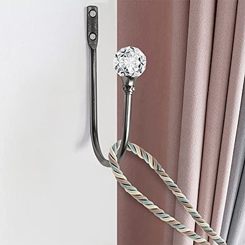 Curtain Holdback, 4Pcs Wall Mounted Drapery Tiebacks, Matt Black - color: 4 Pcs, Black