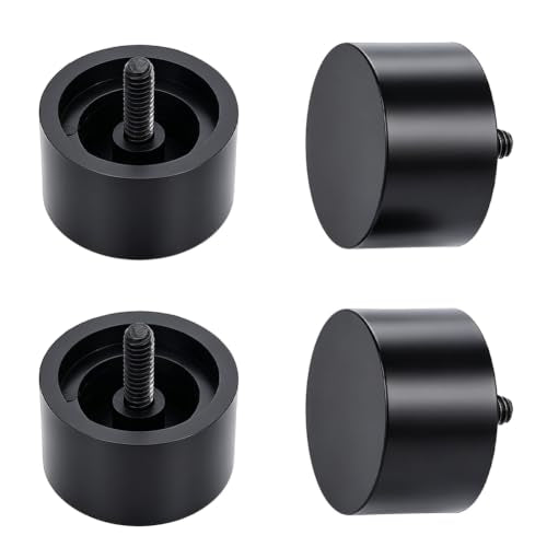 AHANDMAKER 4 Pcs Black Plastic Curtain Rod Finials 1.57in Diameter Decorative End Caps Replacement for Roman Rod Window Treatment Living Room Bedroom Home Decor - size: 40x38mm