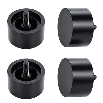 AHANDMAKER 4 Pcs Black Plastic Curtain Rod Finials 1.57in Diameter Decorative End Caps Replacement for Roman Rod Window Treatment Living Room Bedroom Home Decor - size: 40x38mm