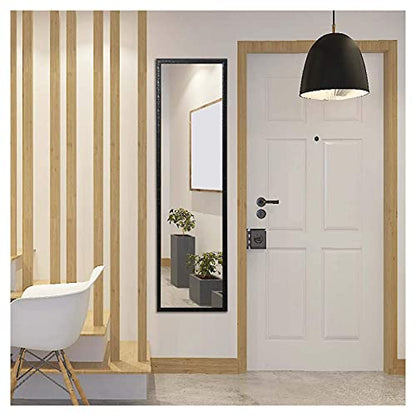 LFT HUIMEI2Y Door Mirror Full Length, Wall-Mounted Mirror Black 50" x14" - color: Black