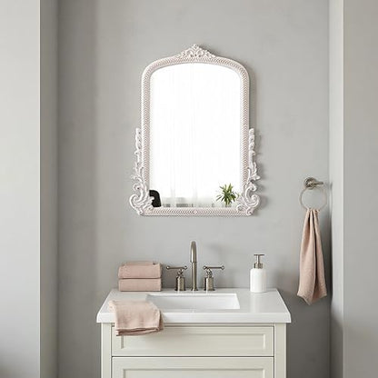Vintage Arch Mirror 30 X 23 Inch, Distressed White