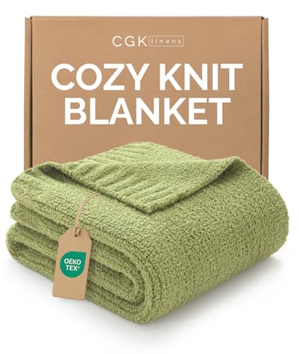 Sage Throw Blanket - Soft Throw Blanket - Cozy Knitted Blanket - 50x60 - color: 04 - Sage