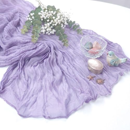 10 Pack Lavender Purple Cheesecloth Table Runner 17 x 108 Inch - color: Lavender, size: 10Pcs - 9 Ft