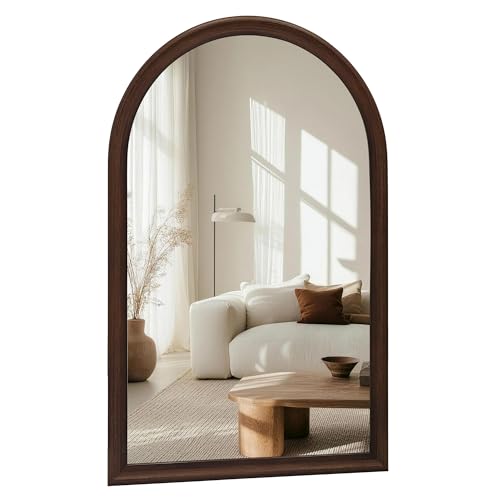 Tanmicoshomy Arched Rustic Bathroom Mirrors for Wall 20x30 Inch - color: Brwon, size: 30"L x 20"W