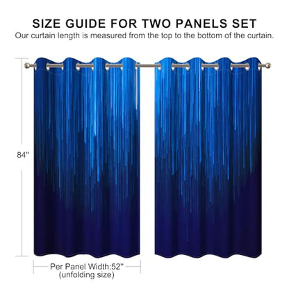 Navy Blue Blackout Curtains for Bedroom, Ombre Blackout Curtains 84 Inch Length 2 Panels Set, Thermal Insulated Room Darkening Drapes with Grommet Top, 52W x 84L - color: 04 Blue, size: 52"W x 84"L (Pack of 2)