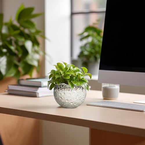 Ceramic Plant Pots 4 Inch, Small Ceramic Planter, Beige-Grey - color: Beige-grey, size: 4.5 Inch